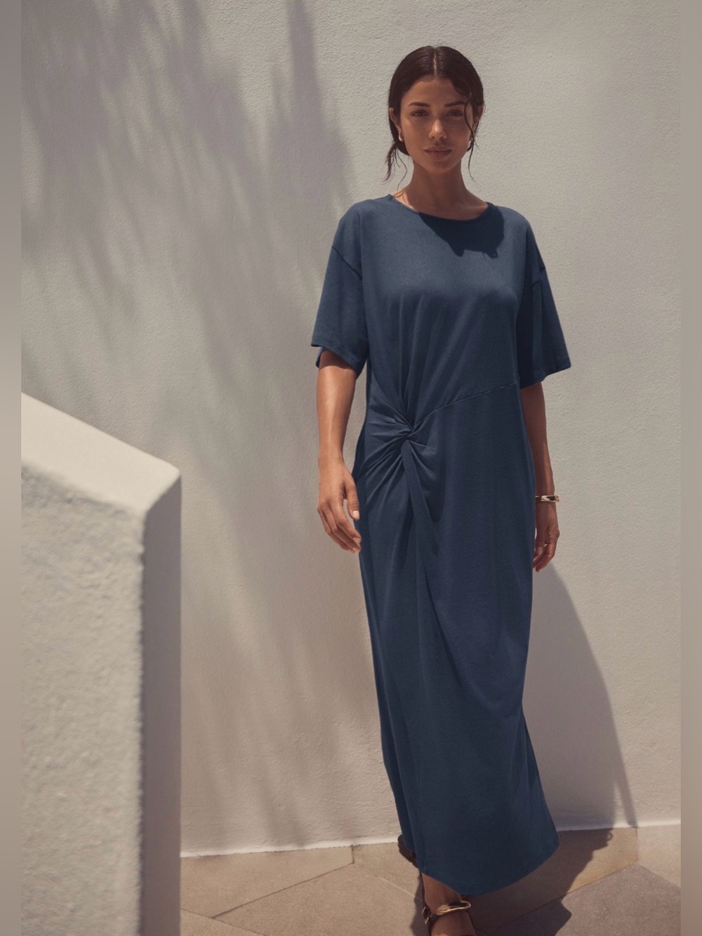 NEXT BLUE JERSEY TWIST TSHIRT SUMMER DRESS - BNWT - US18